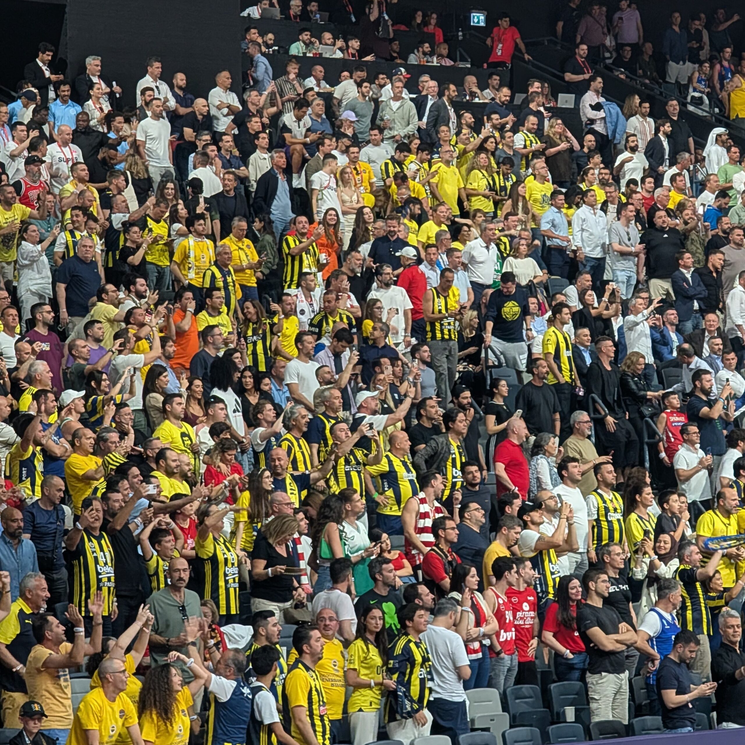 Fenerbahce fans turned the Euroleague Final in Abu Dhabi into a home atmosphere, backing their team loudly throughout the 2025 championship game.