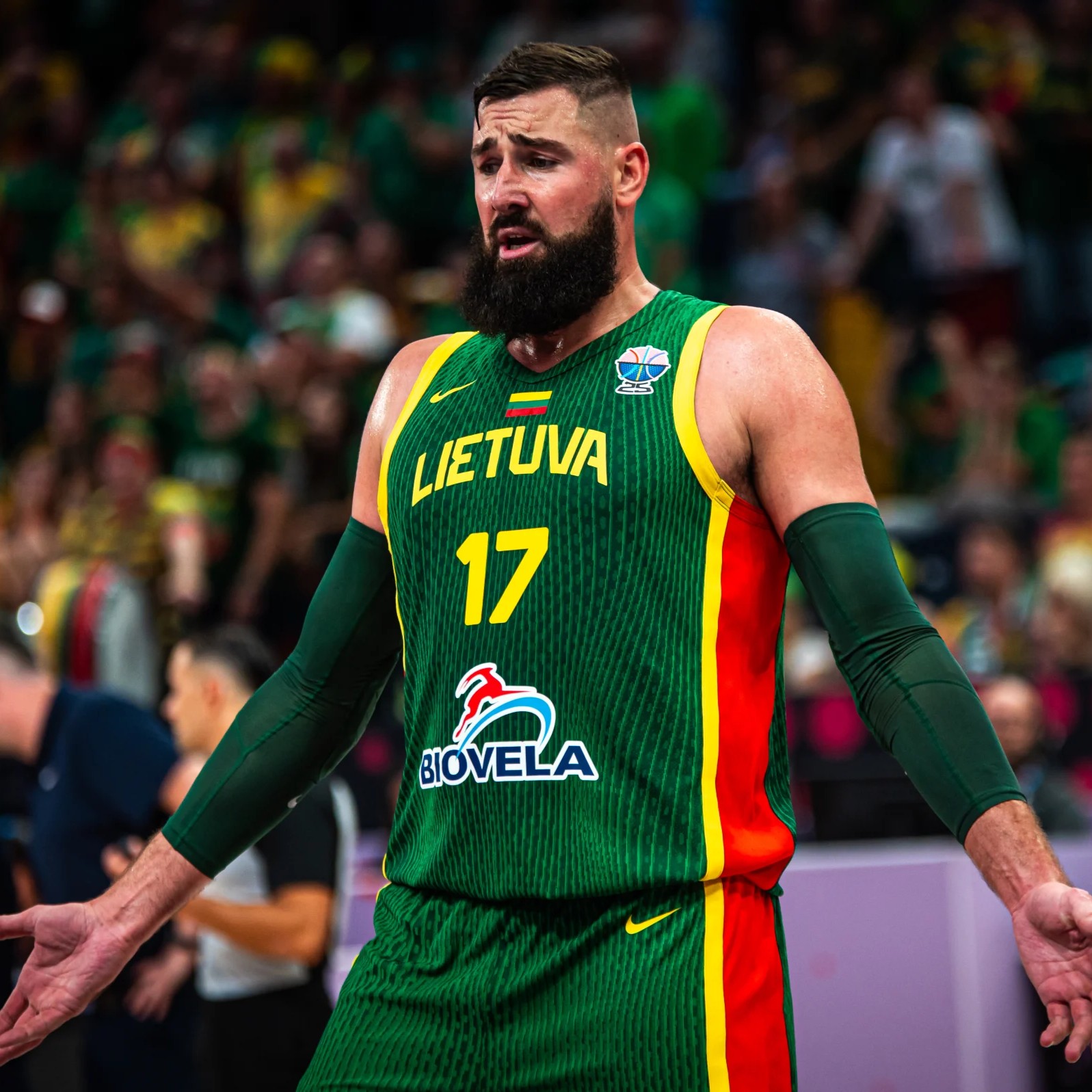 Jonas Valanciunas wasn't really tested in the opening game of EuroBasket 2025 as Lithuania cruised past Great Britain in Tampere.
