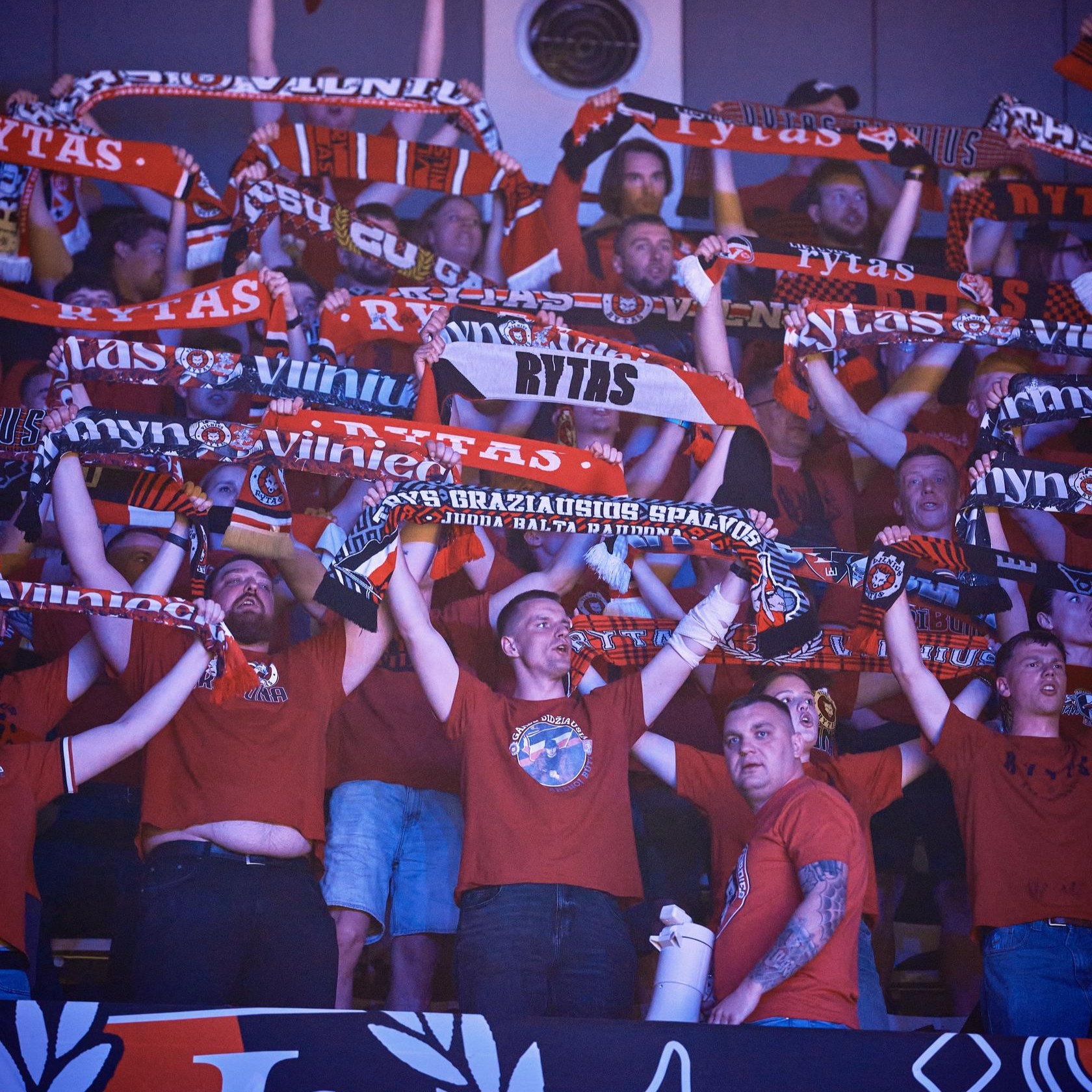 Even when their team was in a big hole, the Rytas fans who made the trip from Vilnius kept believing until the end.

Photo: Basketball Champions League.