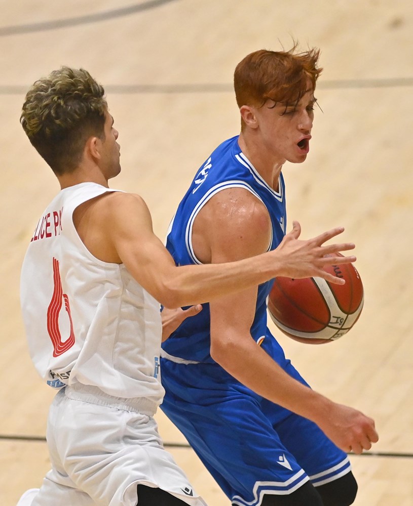 Edoardo Renzi of San Marino in action action Malta at the FIBA European Championships for Small Countries