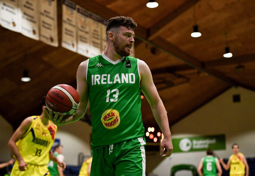 Jordan Blount (Ireland) in action against Andorra at the 2021 FIBA European Championships for Small Countries