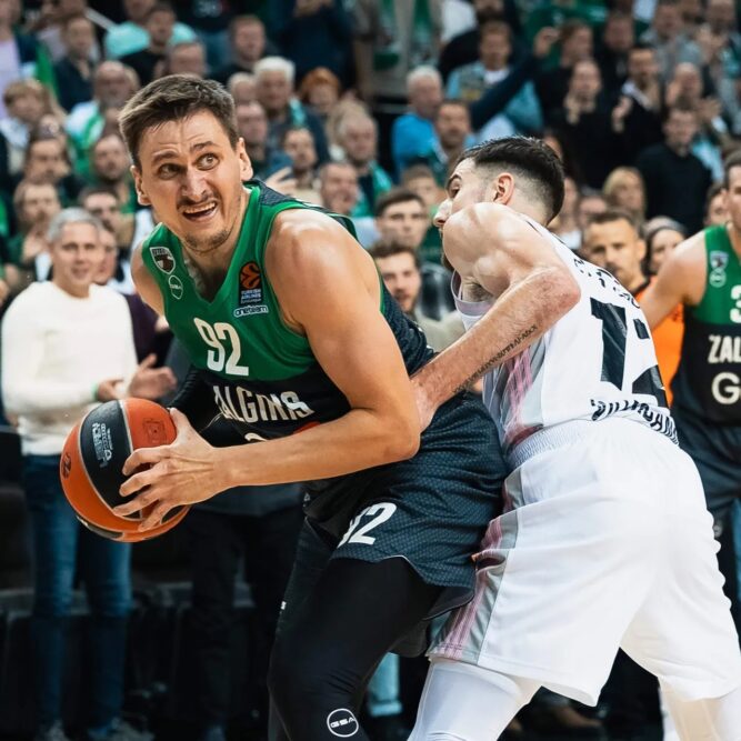 Edgaras Ulanovas will look to lead Zalgiris Kaunas past Mike Smith and LDLC Asvel in Euroleague action