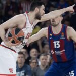 Kostas Papanikolaou's leadership proved decisive as Olympiacos saw off Barcelona in the Euroleague playoffs.