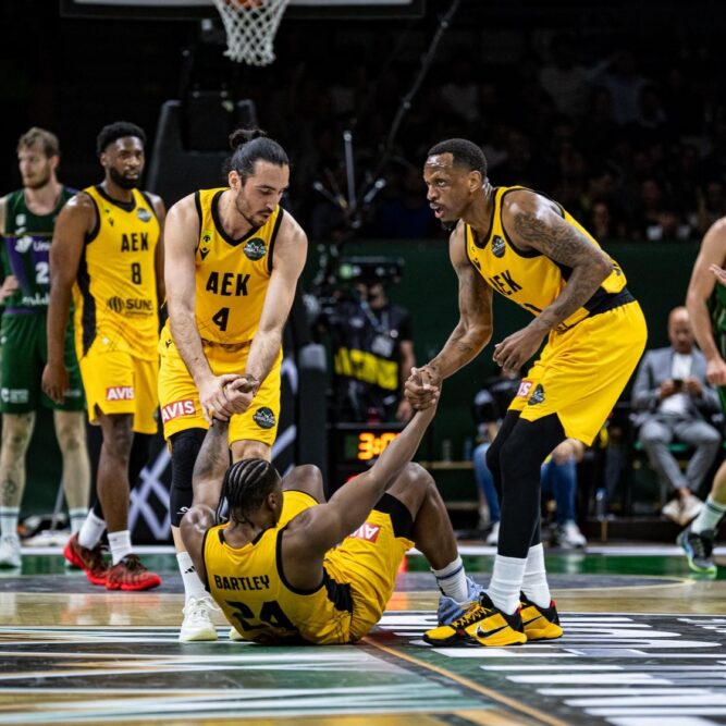 A collective effort led to a dominant win for AEK Athens against Unicaja Malaga in the Basketball Champions League Final Four.