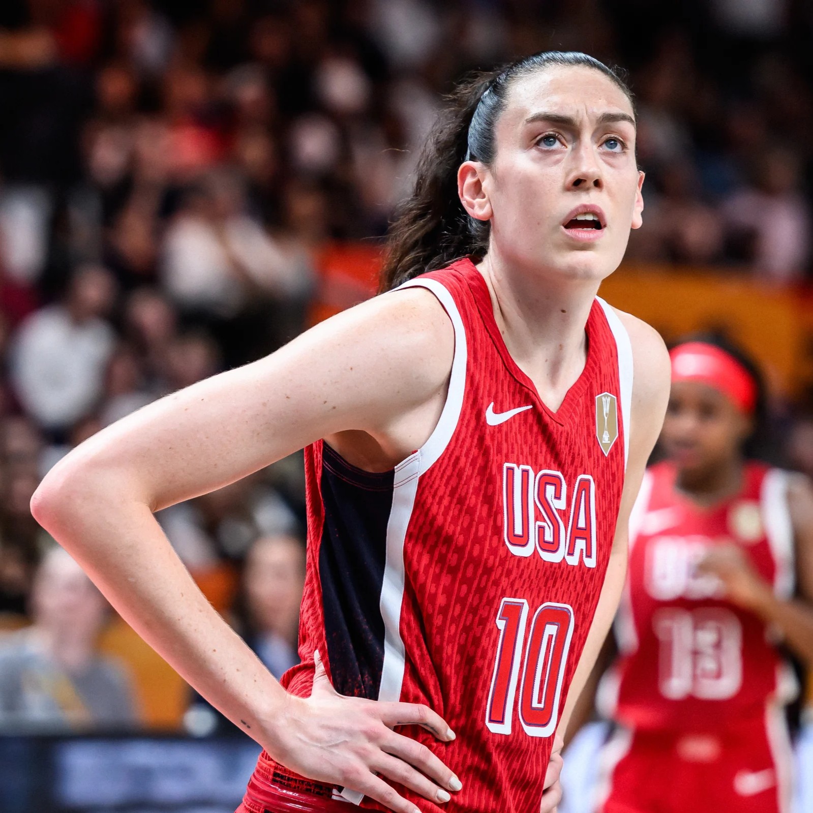 Breanna Stewart in action for USA against Spain at the 2026 FIBA Women’s World Cup.