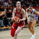 Caitlin Clark in action for USA basketball against Italy at the 2026 FIBA Women’s World Cup in Berlin.