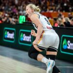 Emma Eichmeyer in action for Germany against Japan in Group A at the 2026 FIBA Women’s World Cup in Berlin, as Germany women’s basketball battled for a crucial win. (Pic: FIBA)